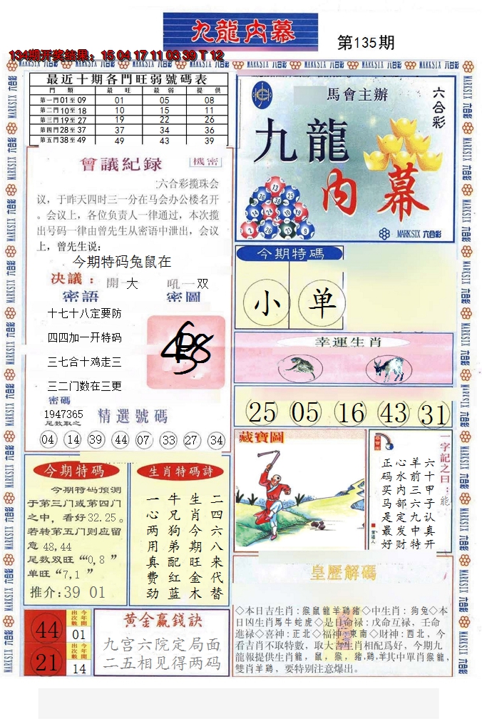 2024135期(新版)九龙内幕A