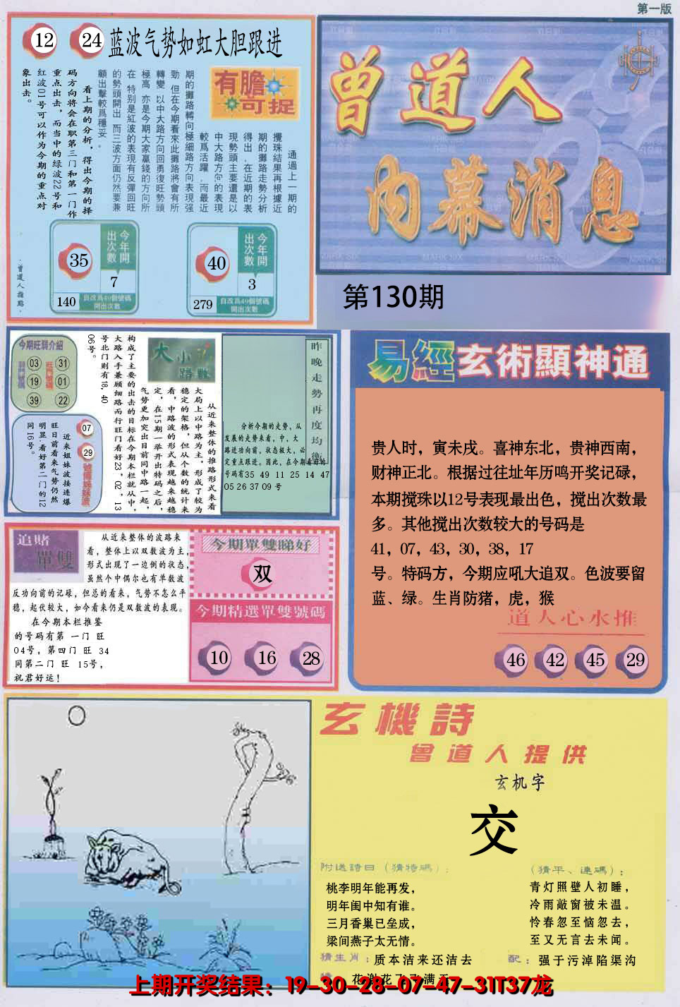2024130期曾道人内幕消息A