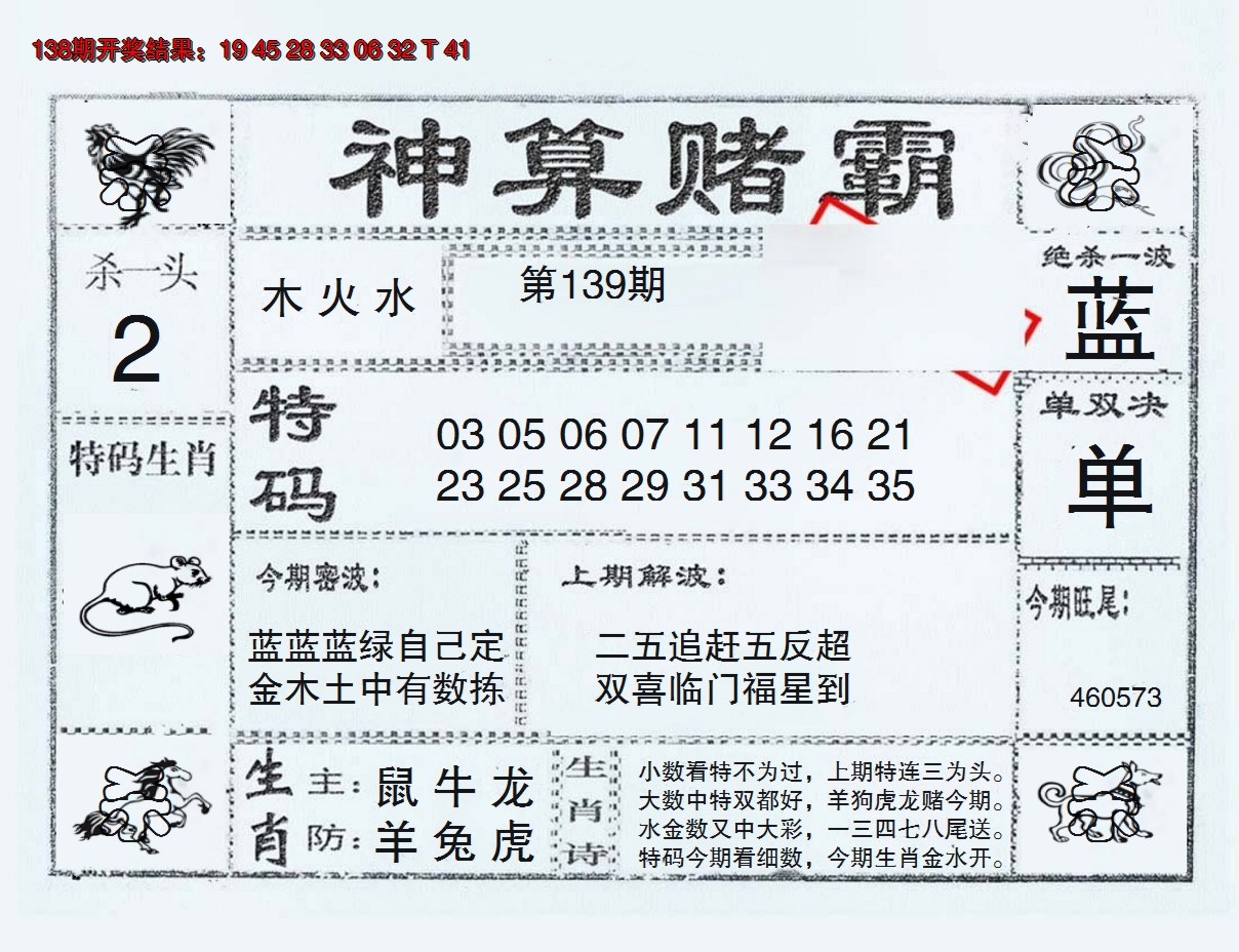 2024139期神算赌霸