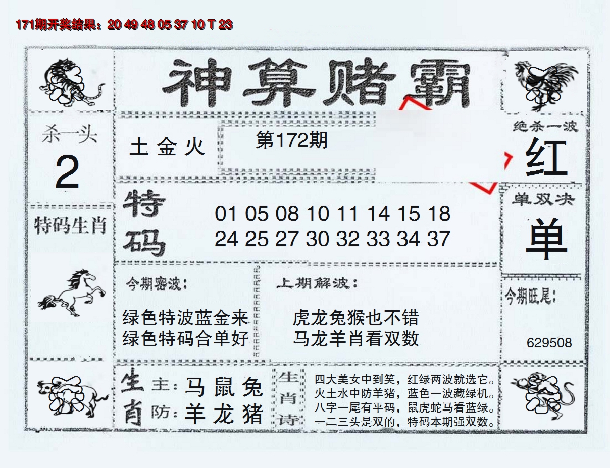2024172期神算赌霸