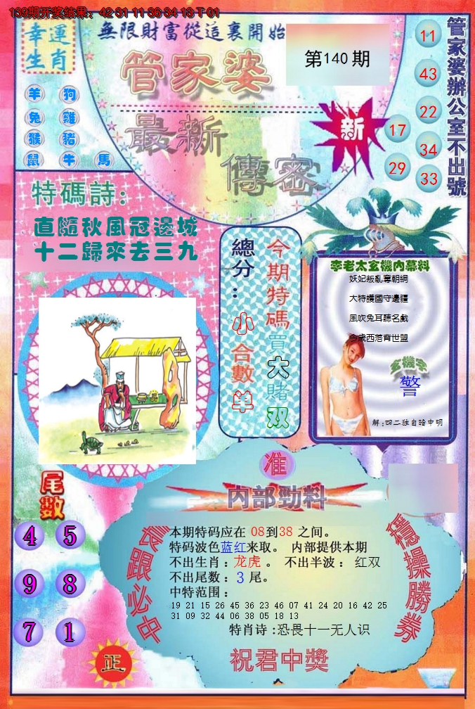 2024140期管家婆新传密