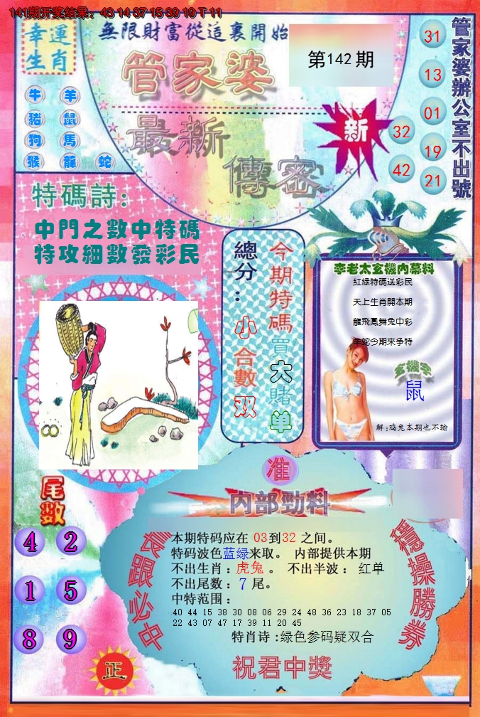 2024142期管家婆新传密