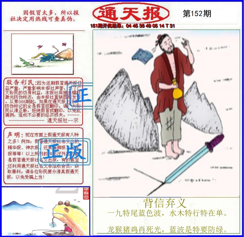 2024152期正版通天报