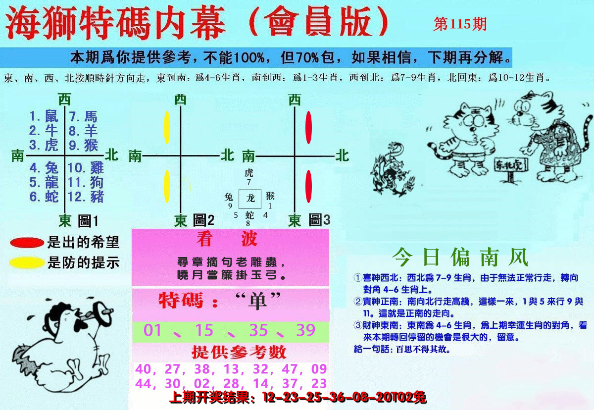 2024115期另版海狮特码内幕报