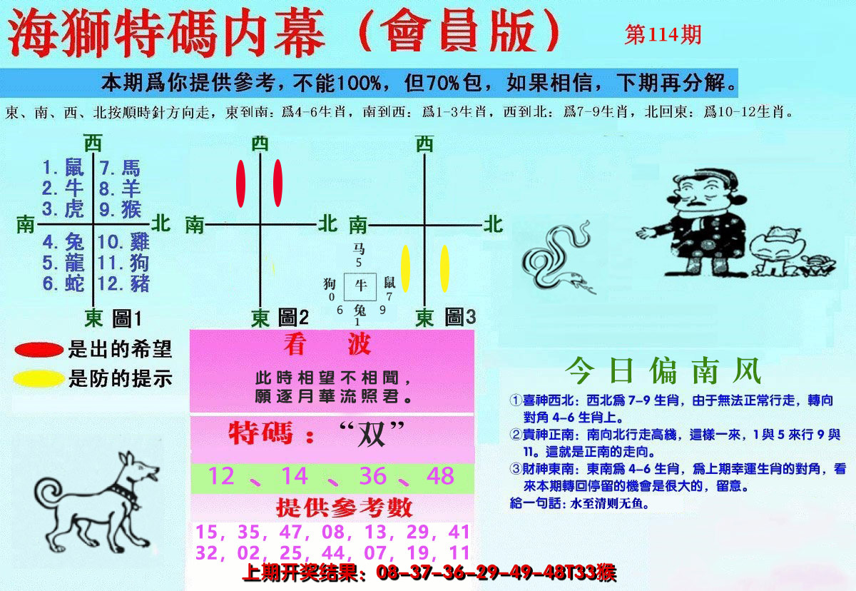 2024114期另版海狮特码内幕报