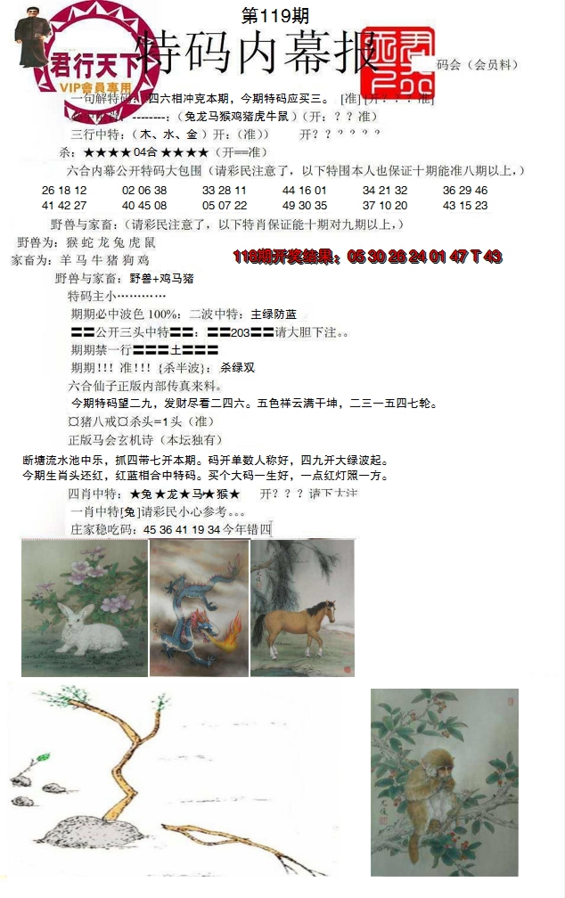 2024119期特码内幕报