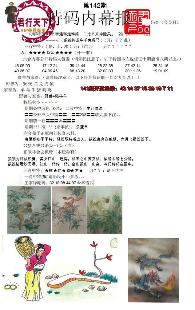 2024142期特码内幕报