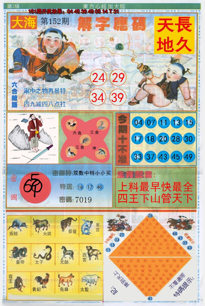 2024152期东方心经B加大版