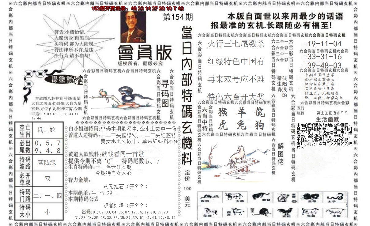 2024154期当日特码玄机报