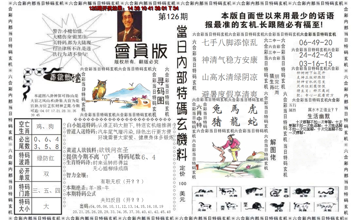 2024126期当日特码玄机报