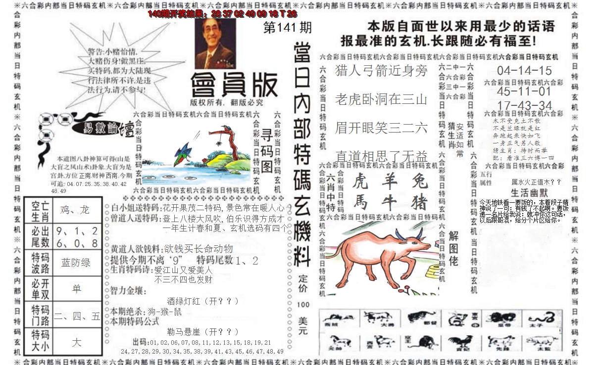 2024141期当日特码玄机报