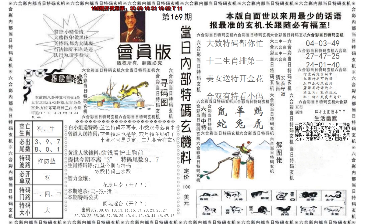 2024169期当日特码玄机报