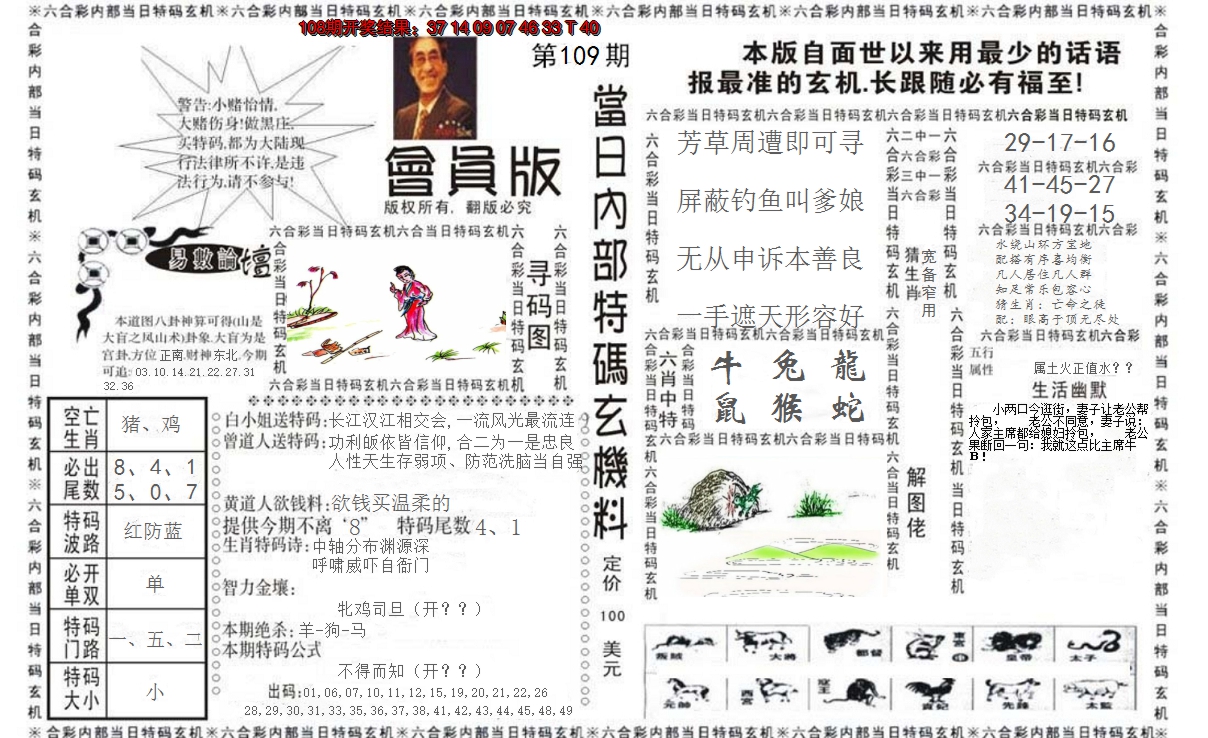 2024109期当日特码玄机报