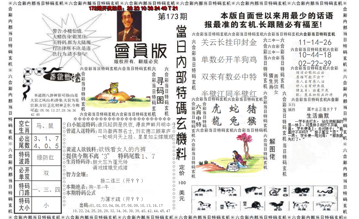 2024173期当日特码玄机报