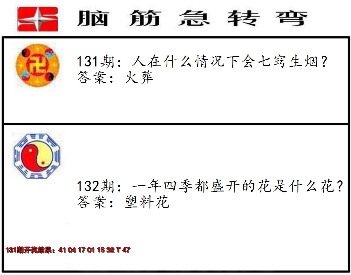 2024132期脑筋急转弯