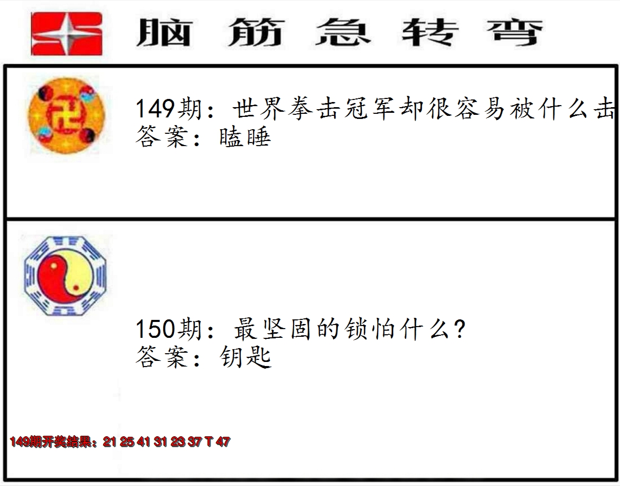 2024150期脑筋急转弯