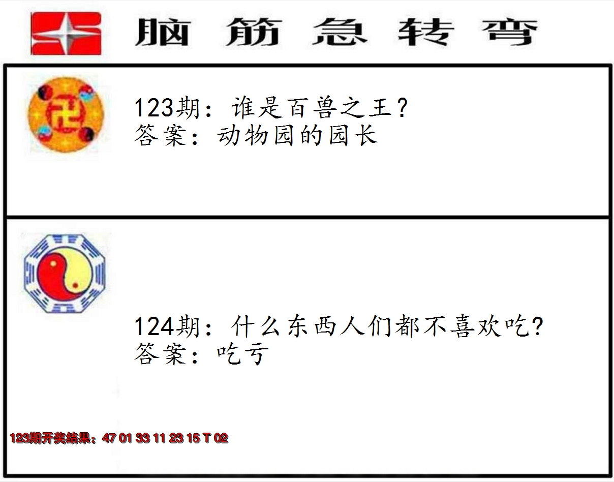 2024124期脑筋急转弯
