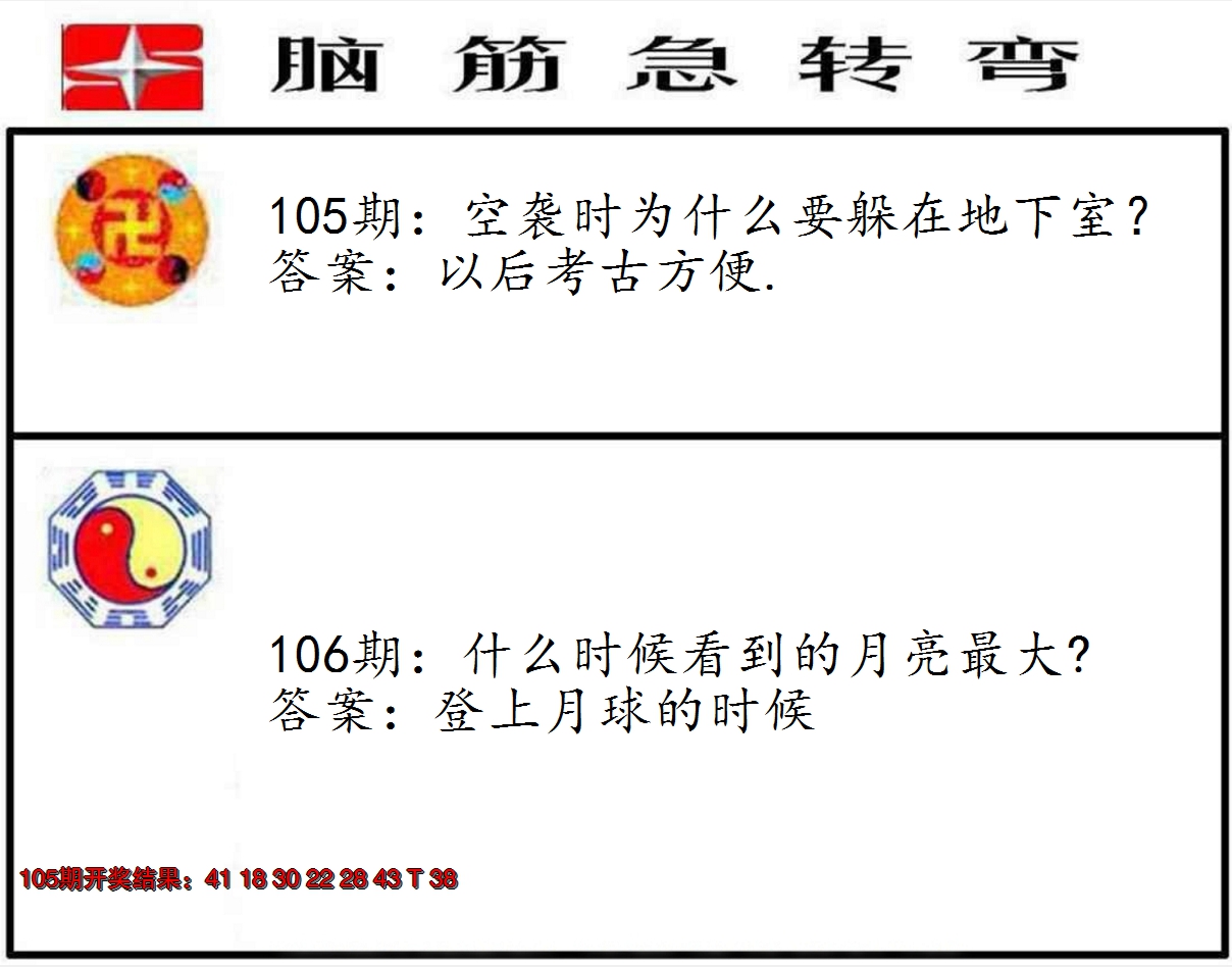 2024106期脑筋急转弯