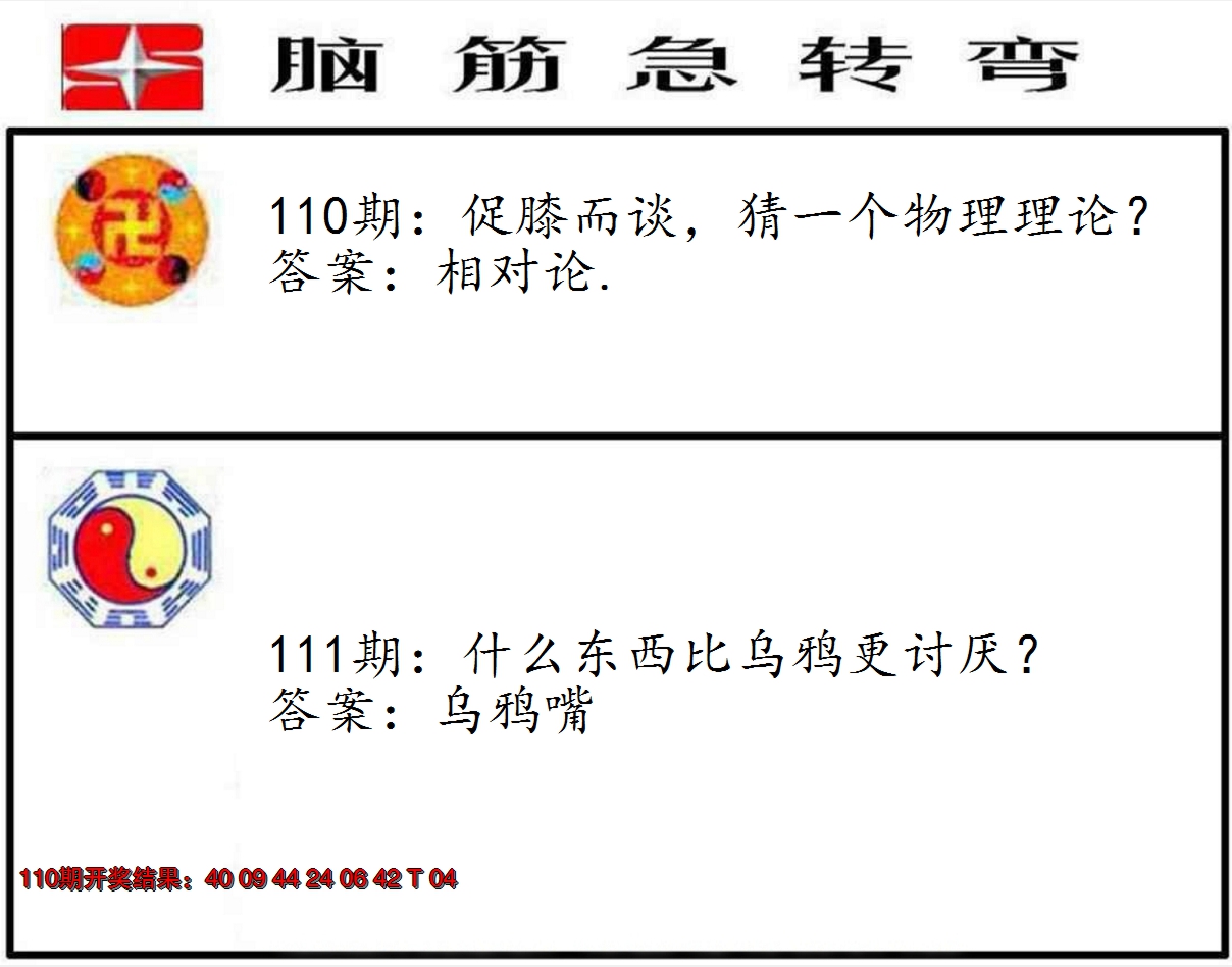 2024111期脑筋急转弯