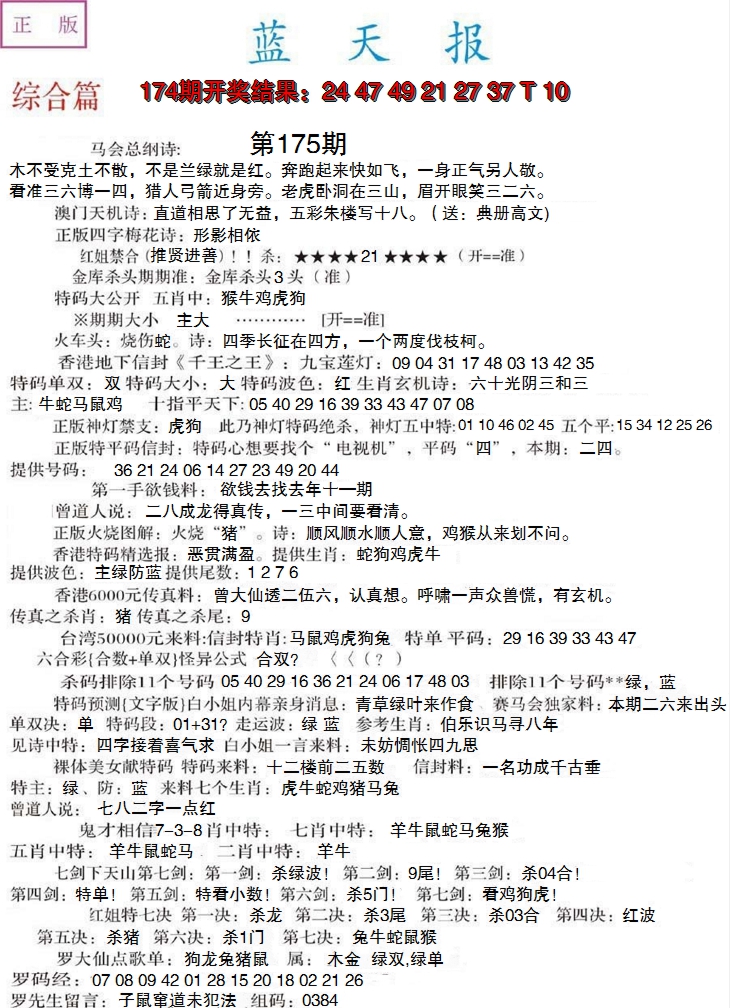 2024175期蓝天报A