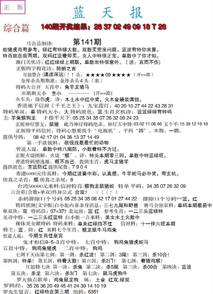 2024141期蓝天报A