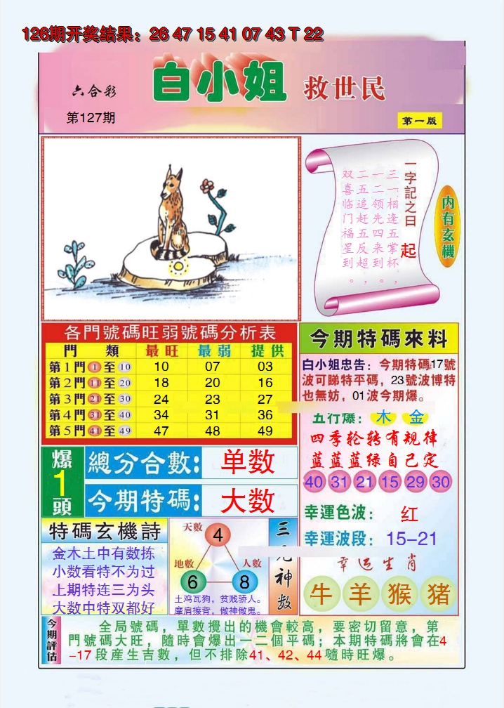 2024127期白小姐救世民A