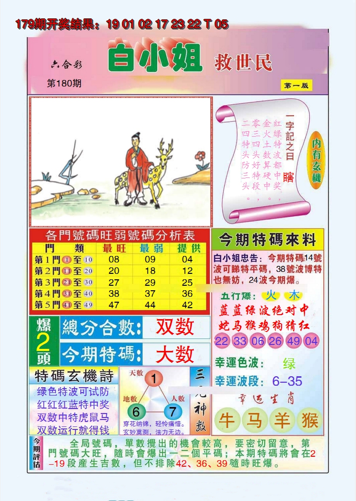 2024180期白小姐救世民A