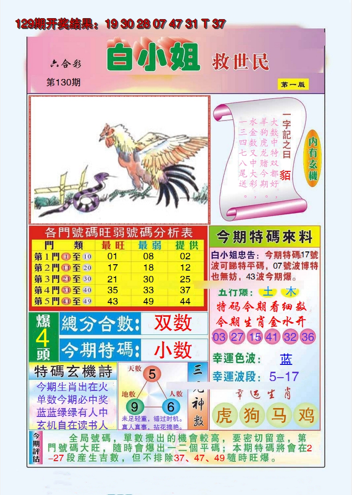 2024130期白小姐救世民A