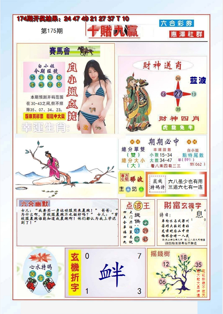 2024175期十赌九羸