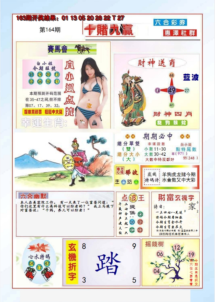 2024164期十赌九羸