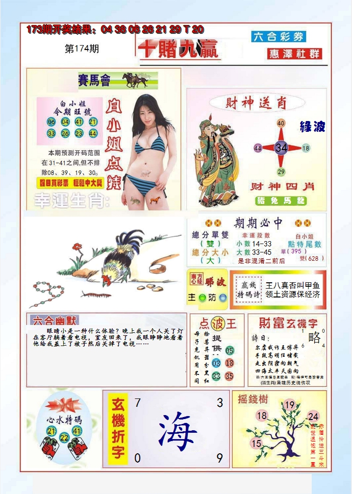 2024174期十赌九羸
