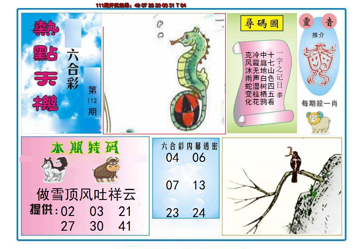 2024112期热点天机