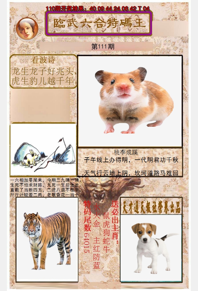 2024111期临武六合特码王