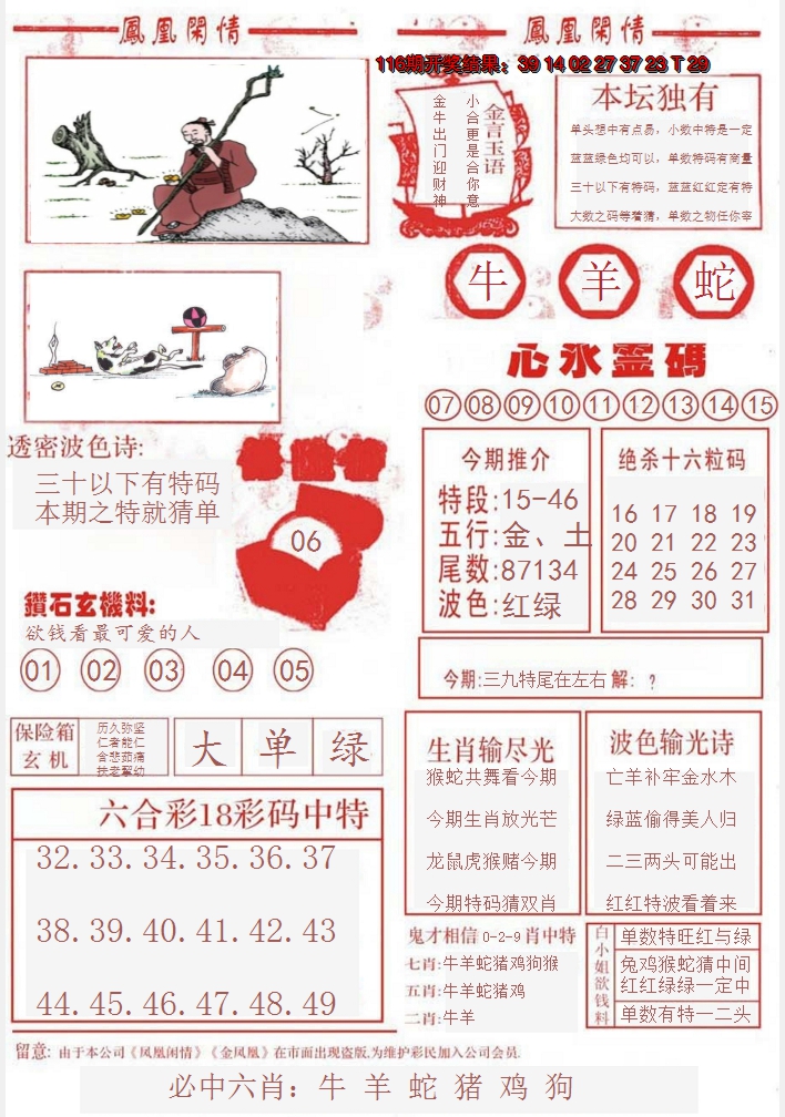 2024117期凤凰闲情B