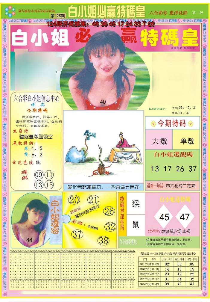 2024125期白小姐必赢A