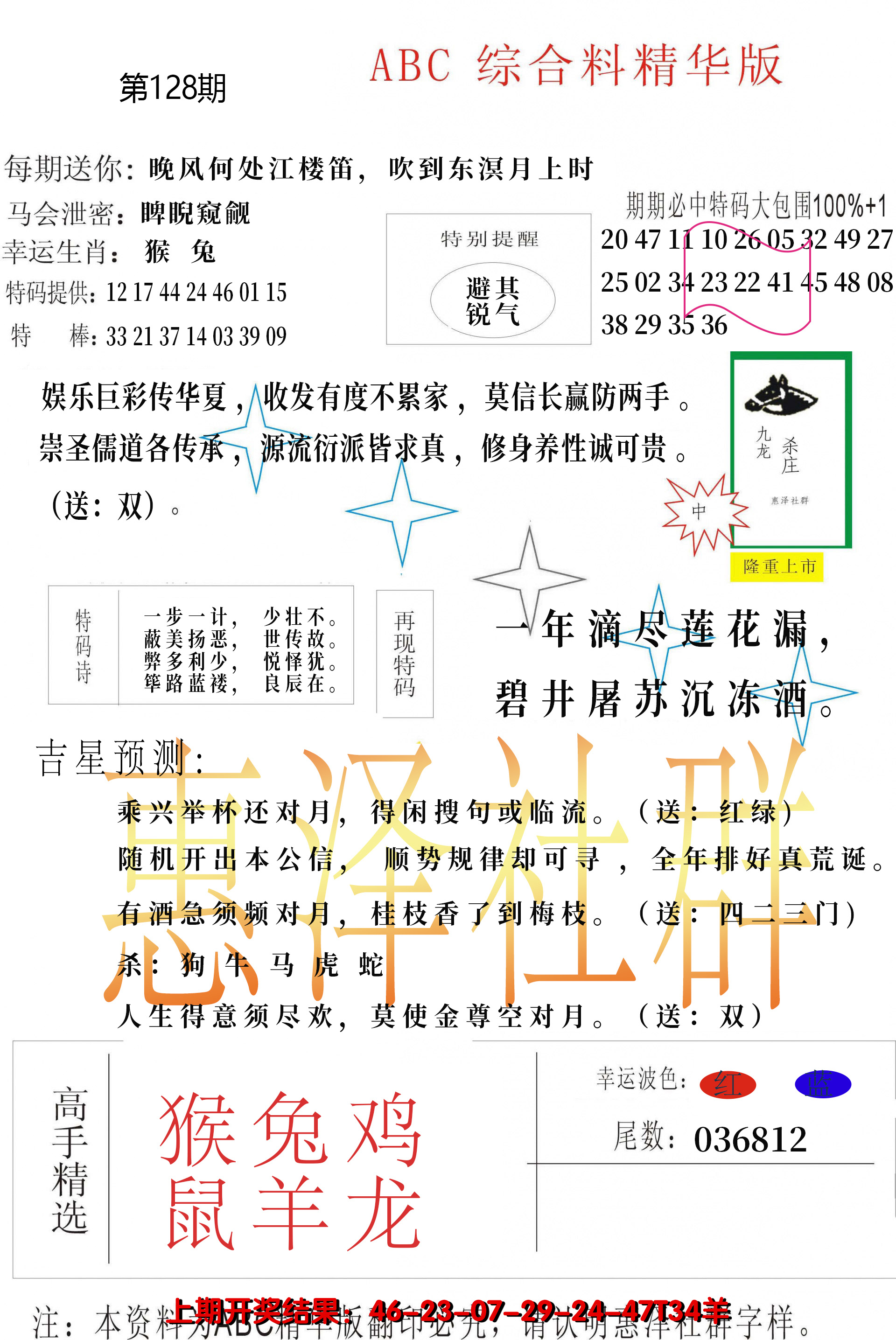 2024128期综合正版资料
