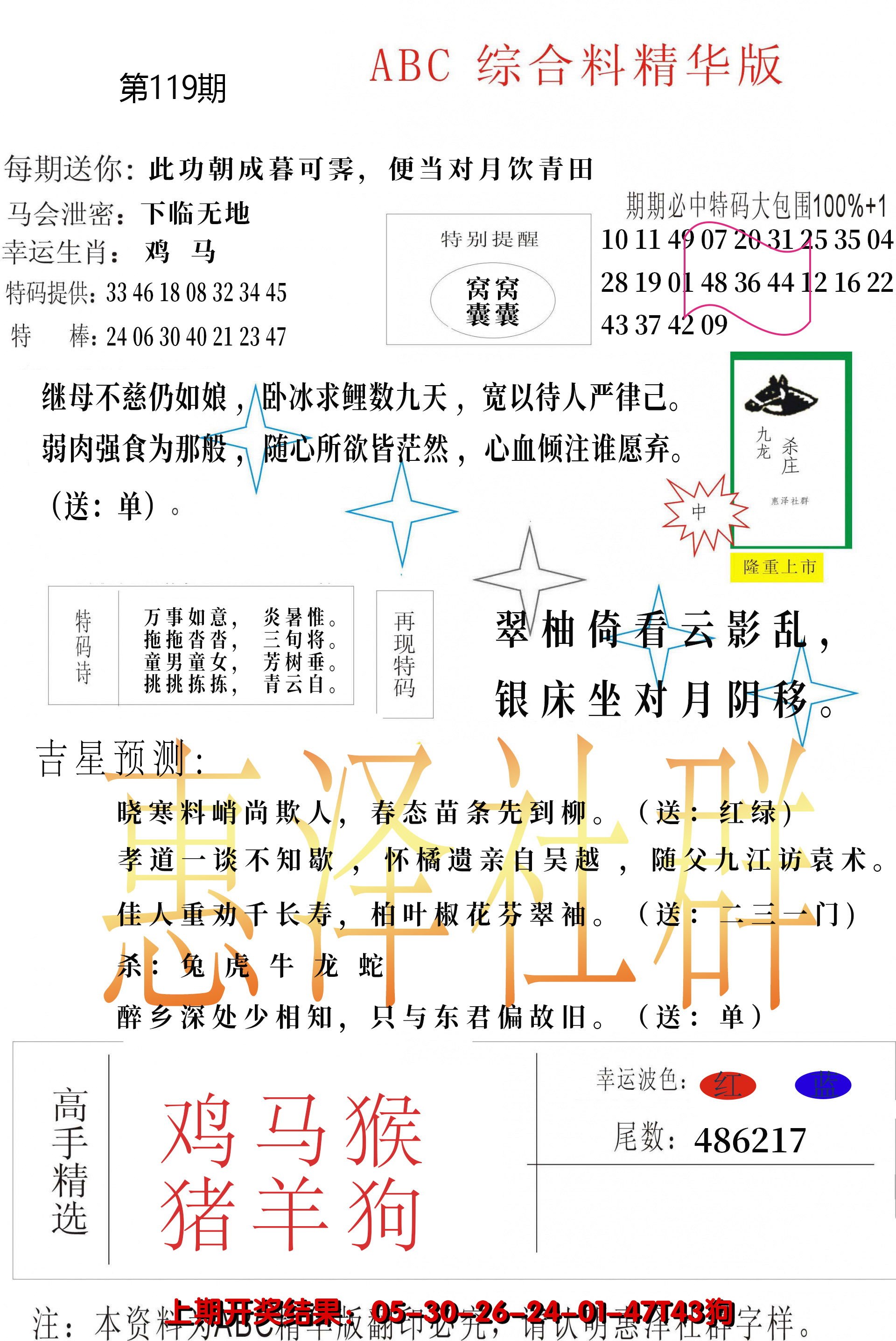 2024119期综合正版资料