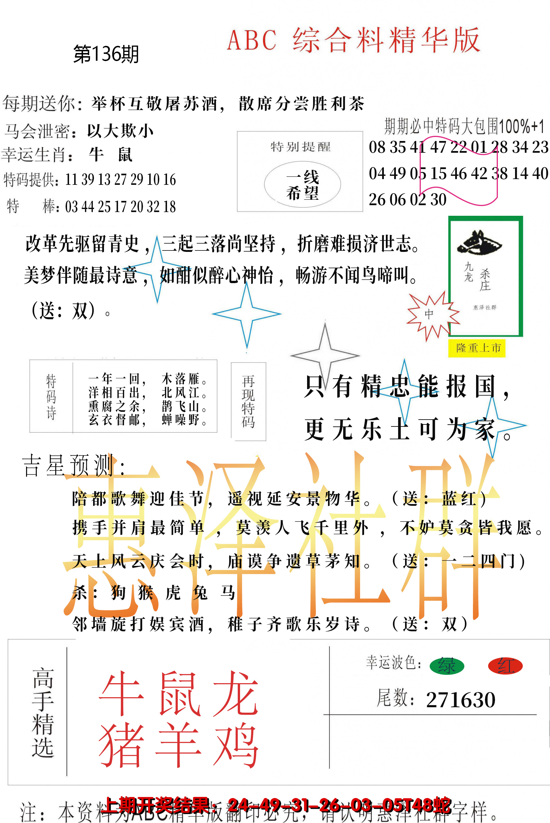 2024136期综合正版资料