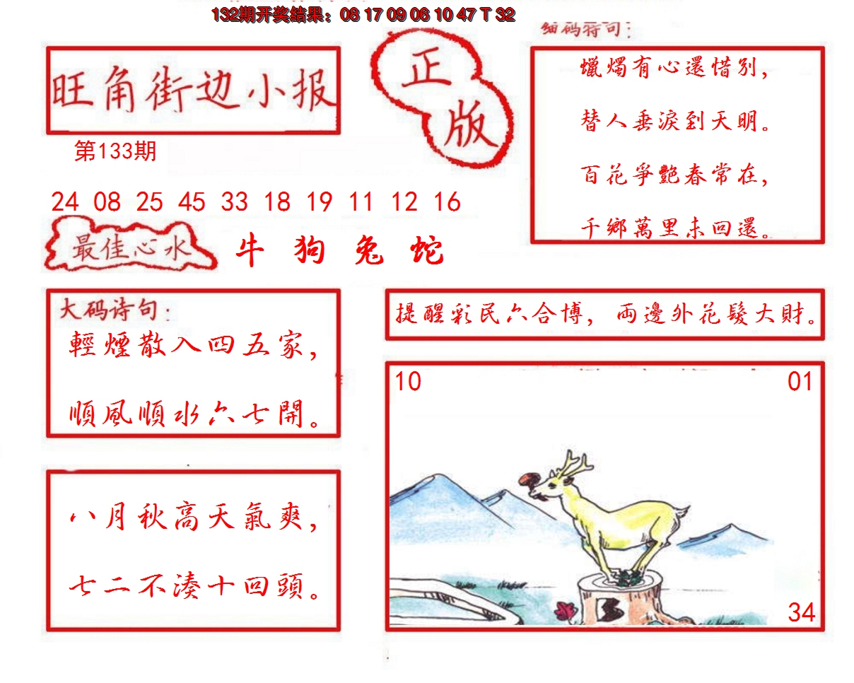 2024133期旺角街边小报