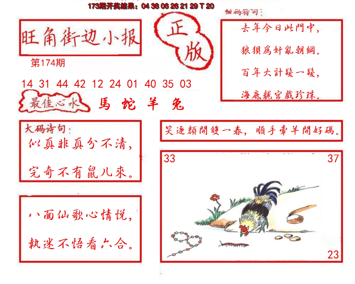 2024174期旺角街边小报
