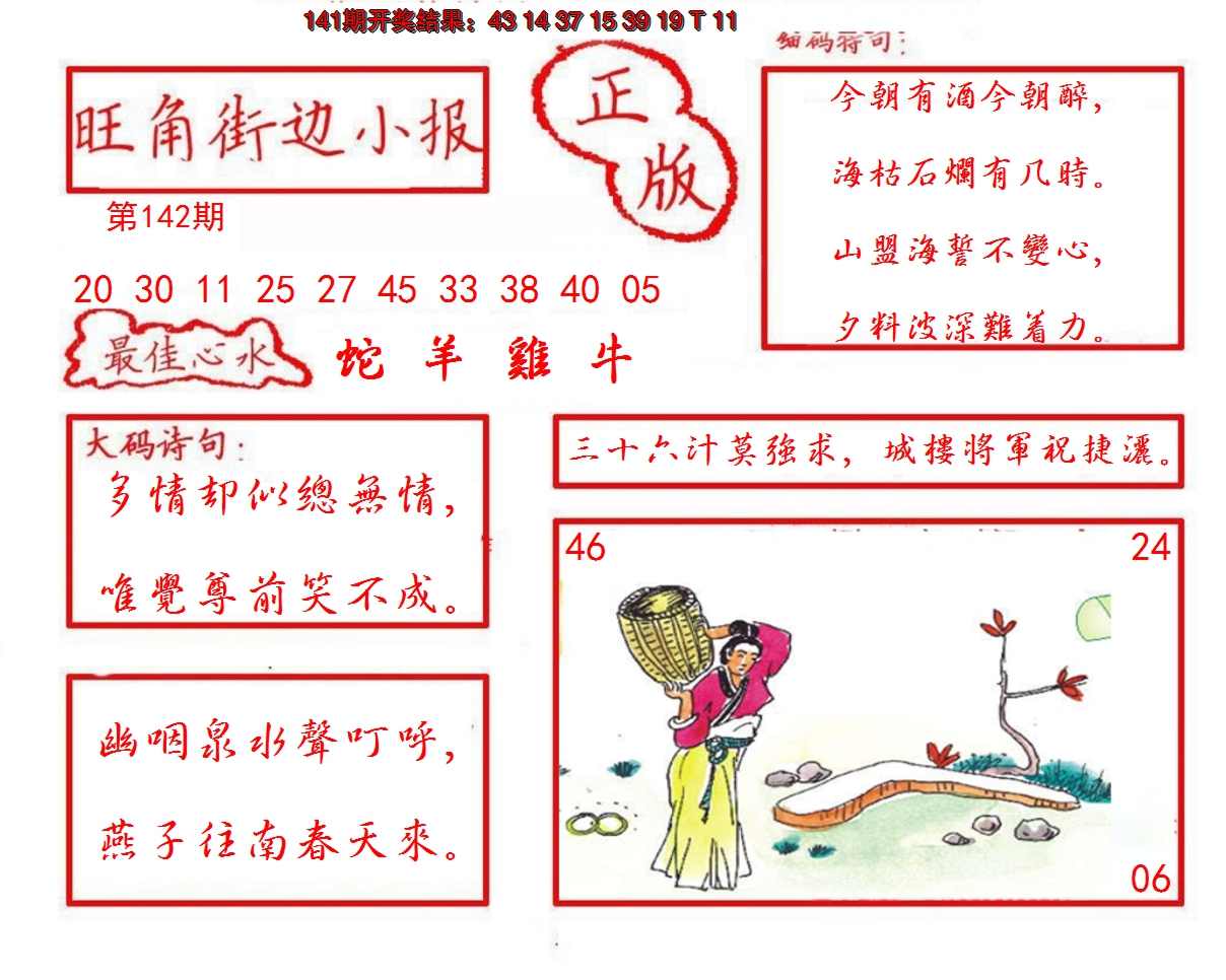 2024142期旺角街边小报