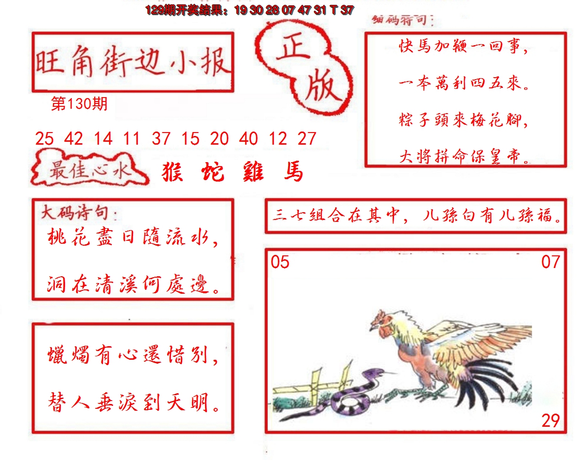 2024130期旺角街边小报