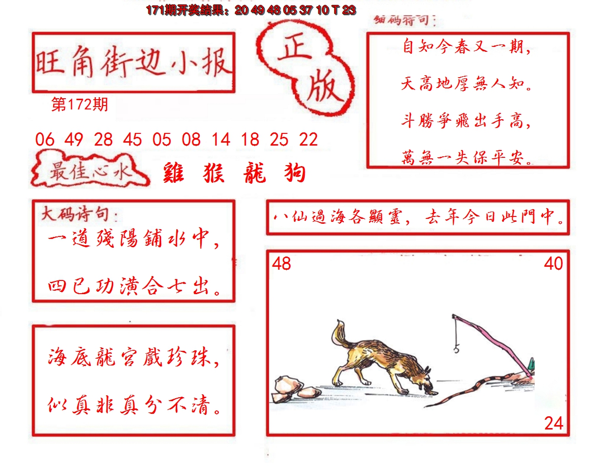 2024172期旺角街边小报