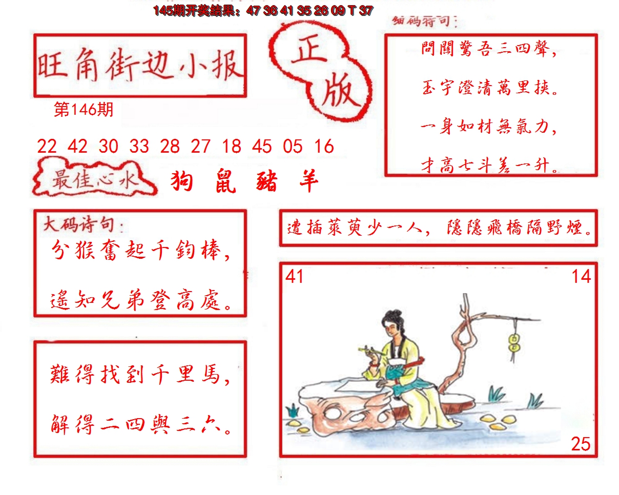 2024146期旺角街边小报