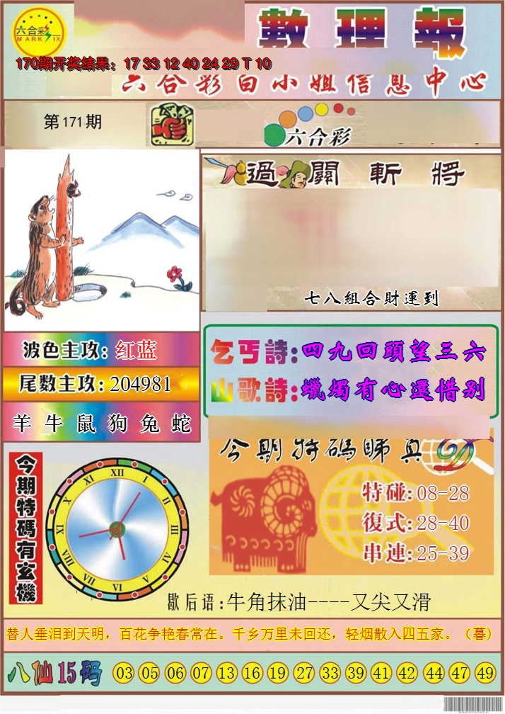 2024171期九龙数理报