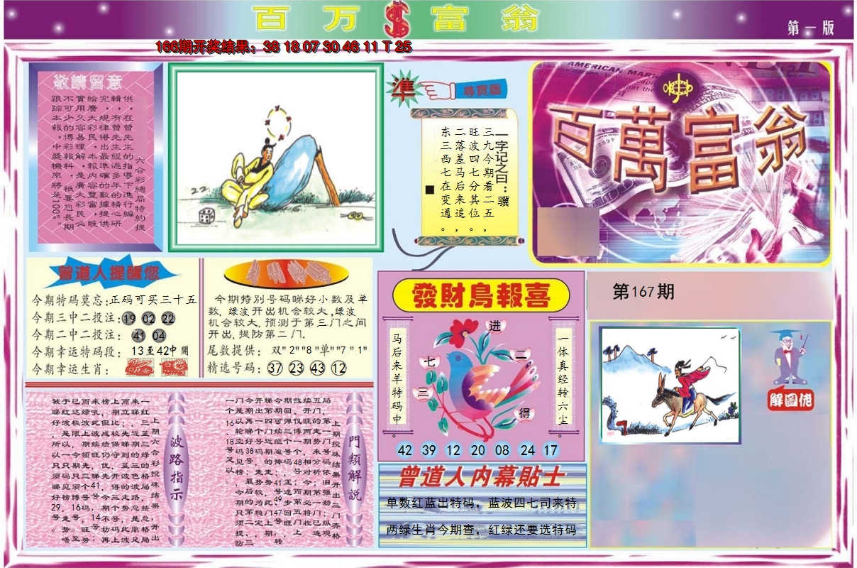 2024167期百万富翁A