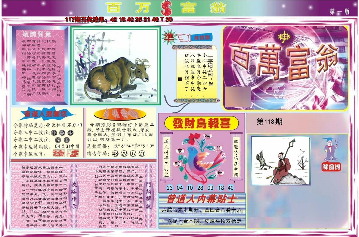 2024118期百万富翁A