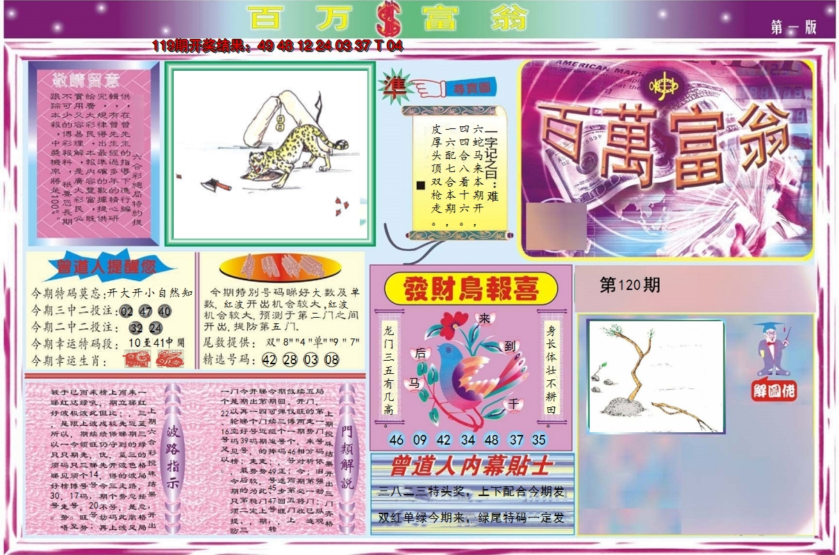 2024120期百万富翁A