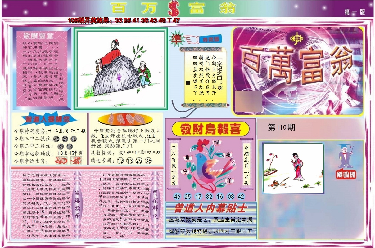2024110期百万富翁A