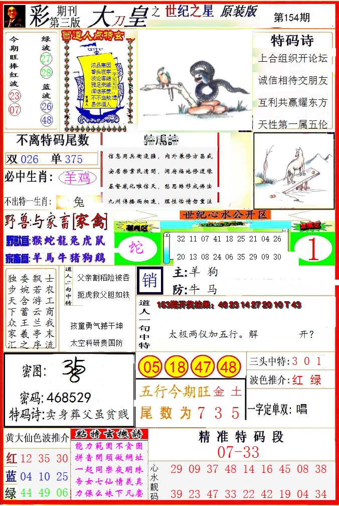 2024154期大刀皇之(世纪之星)